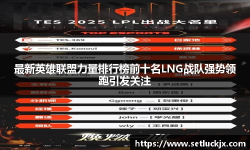 最新英雄联盟力量排行榜前十名LNG战队强势领跑引发关注